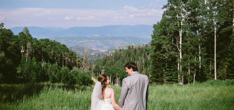 Photo of couple in elopement destination, Park City, Utah.