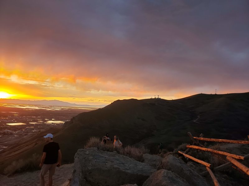 Sunset viewed from Ensign Peak trail